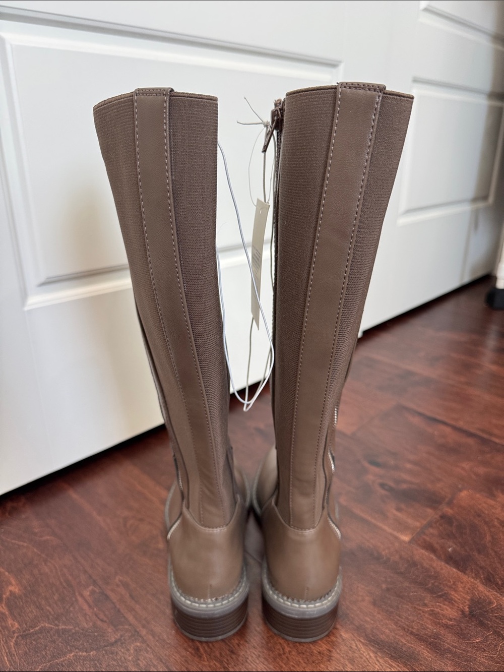 NEW A New Day Taupe Vegan Leather Boots Fall Transition Knee High, size 6 - Picture 8 of 8